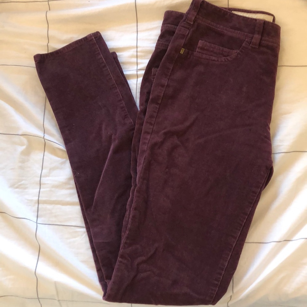 Anthropologie Maroon Skinny Cords size 27